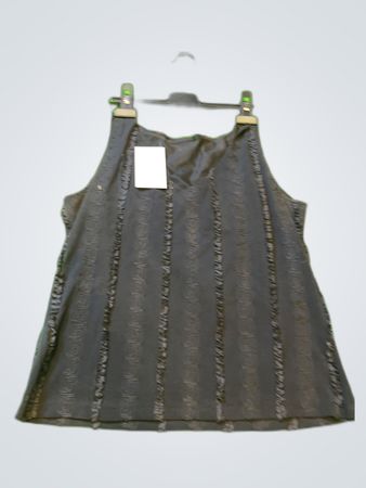 Black Ruffle Sleeveless Blouse