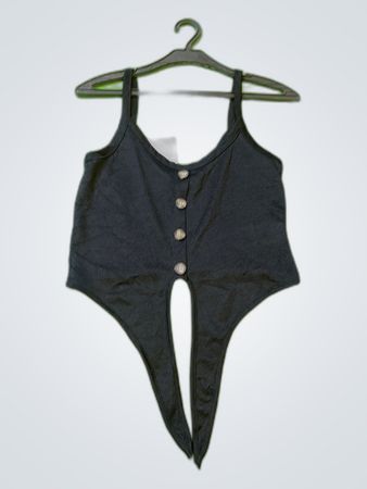 Zechka Black Cropped Tank Top