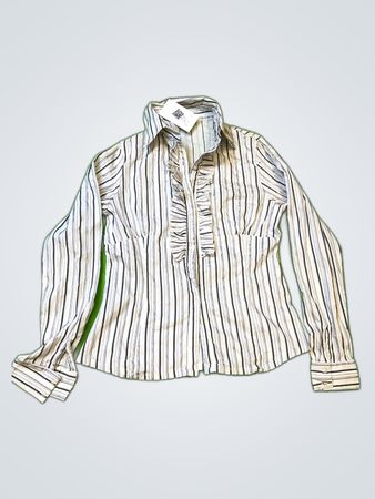 Kiss Spit Striped Ruffle Blouse