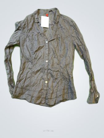 Gray Long-Sleeve Blouse