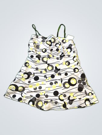 Retroto Bene Paris Printed Spaghetti Strap Mini Dress