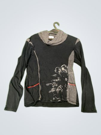 Affinités Black Floral Print Hoodie