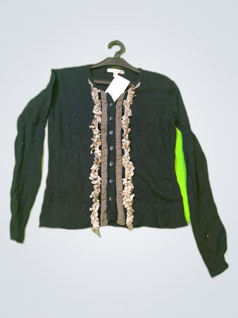 C&A Black Ruffle Detail Cardigan