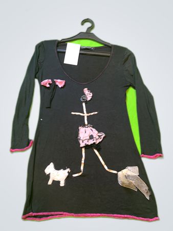 Rinascimento Black Printed Long Sleeve Mini Dress