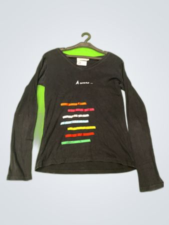 Cache Cache Black Long Sleeve Striped T-Shirt