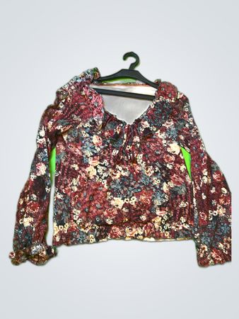 H&M Printed Ruffle Blouse