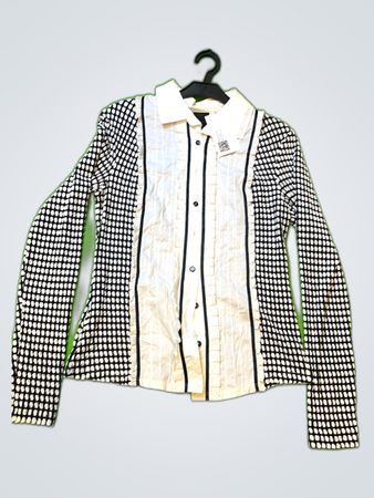 COCONUDA Checkered Long-Sleeve Blouse
