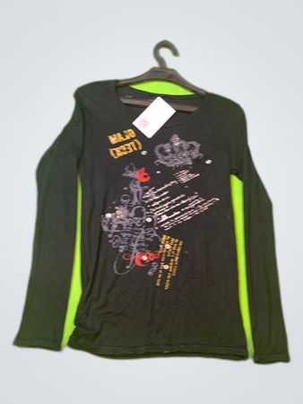 Black Graphic Long-Sleeve Shirt