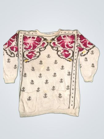 Bonnie Boerer Floral Knit Sweater