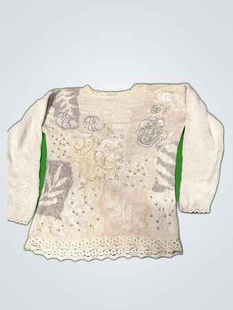 Casual Corner Floral Knit Sweater