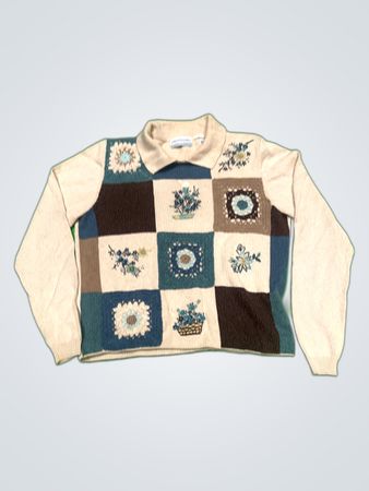 Alfred Dunner Patchwork Knit Sweater