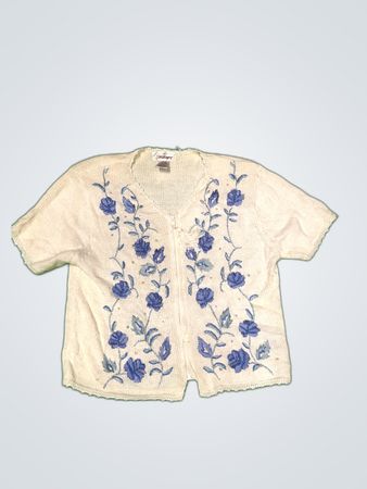 Worthington Embroidered Knit Cardigan