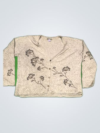 Coldwater Creek Floral Knit Cardigan