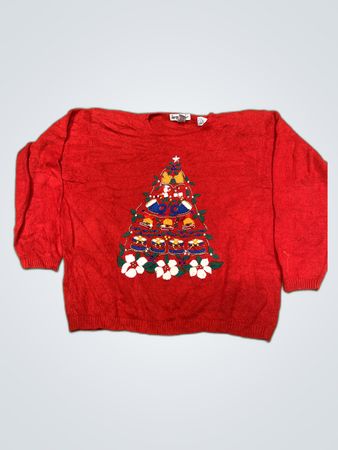 Jacques & Koko Red Christmas Tree Knit Sweater