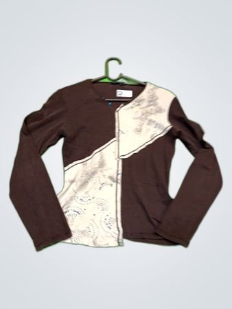 Ana Isabel Brown and White Knit Sweater