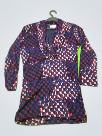 Blouse with Geometric Pattern