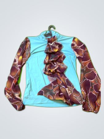 Long Sleeve Shirt with Ruffled Accent