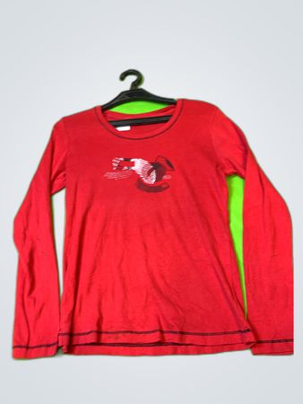 Caroline Laure Red Graphic Long Sleeve T-Shirt