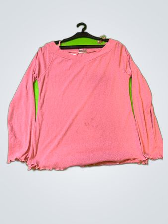 NOW Pink Long-Sleeve Ruffled Top