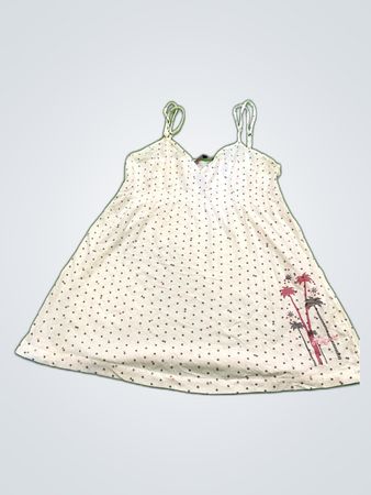 White Polka Dot Spaghetti Strap Mini Dress