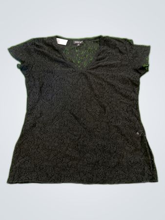 Tune In Black Lace V-Neck Blouse