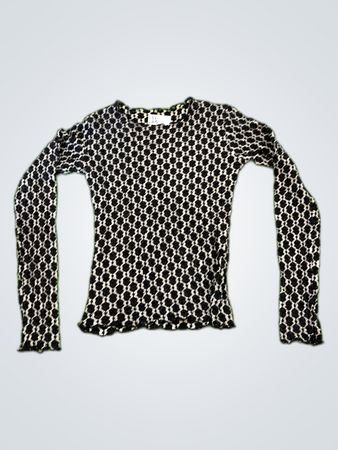 Unbranded Black and White Geometric Knit Sweater