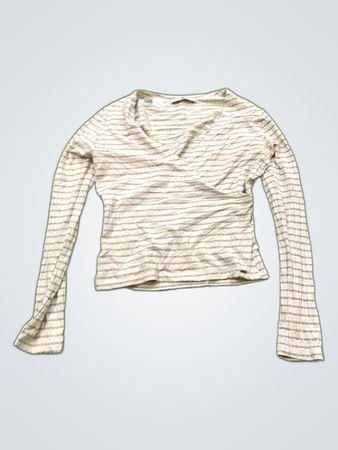 Zara Striped Wrap Blouse