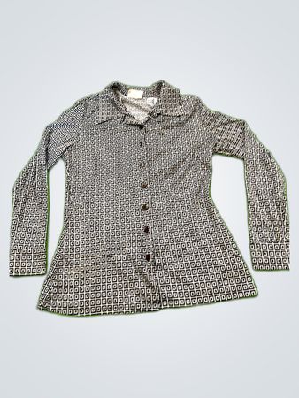 Young Fashion Geometric Print Button-Up Shirt