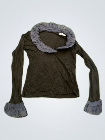 Dolce & Gabbana Black Ruffle Blouse