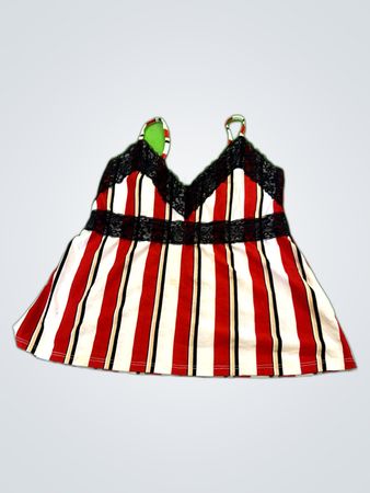 Jennyfer Striped Lace Trim Camisole