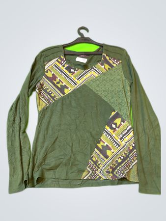 Celine Geometric Print Long Sleeve Top