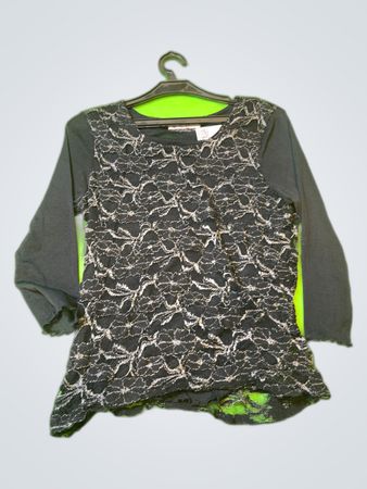 Affinités Black Lace Sheer Blouse