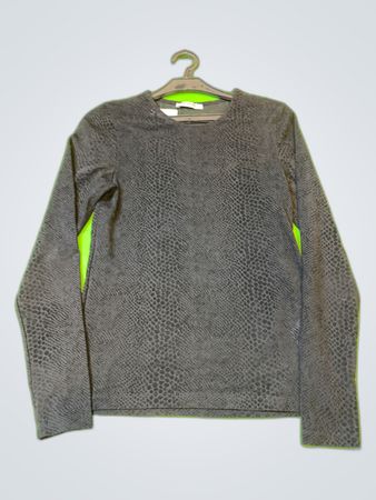 Pieces Grey Snake Print Long Sleeve Top