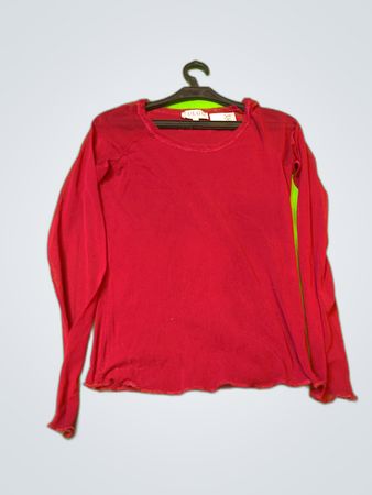 Fuego Red Long Sleeve Knit Top