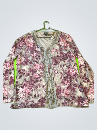 Fiorella di Verdi Floral Ruffle Cardigan