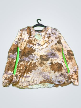 Leardini Printed Ruffle Blouse