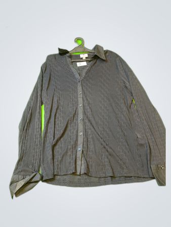 Kingfield Black Knit Button-Up Blouse