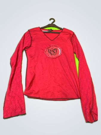 Authentic Style Red Long-Sleeve Top