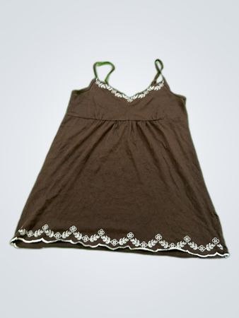 Unbranded Brown Lace Trim Cami Top