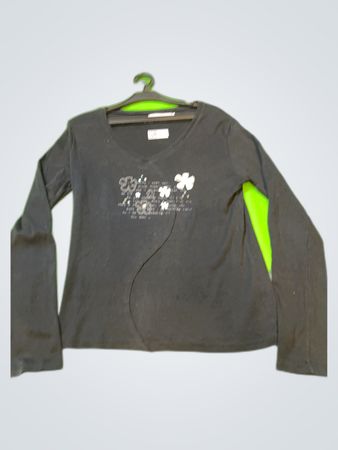 Cache Cache Black Long Sleeve Printed T-Shirt