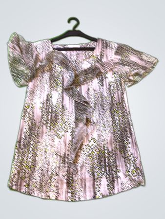 Versia Printed Ruffle Blouse