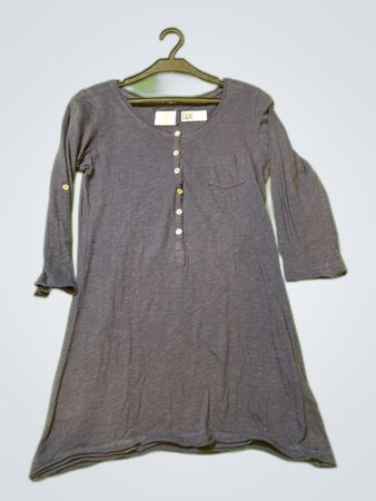 L.G.G. Goods Navy Button-Front Knit Midi Dress