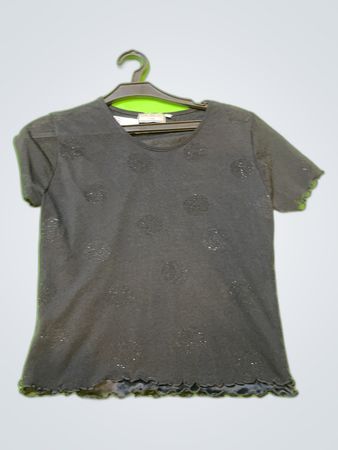 Fashion Line Black Sequin Embellished Blouse