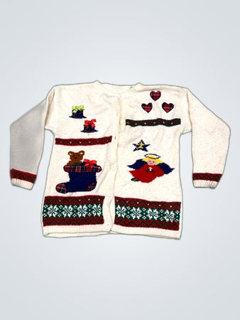 Unbranded White Christmas Knit Cardigan