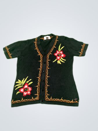 Susan Graver Embroidered Knit Cardigan