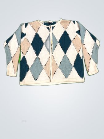Dressbarn Knitted Diamond Pattern Cardigan