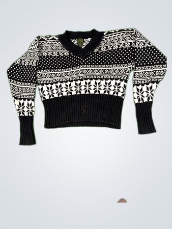 Black and White Fair Isle Sweater