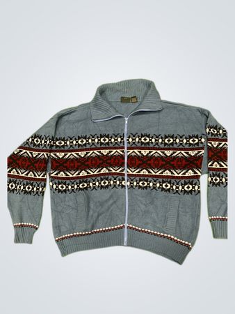 Scandia Woods Grey Zip-Up Knit Cardigan