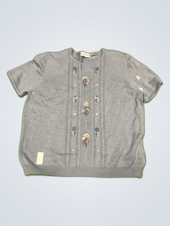 Alfred Dunner Embroidered Knit Sweater