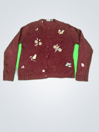 Cherokee Embroidered Knit Cardigan